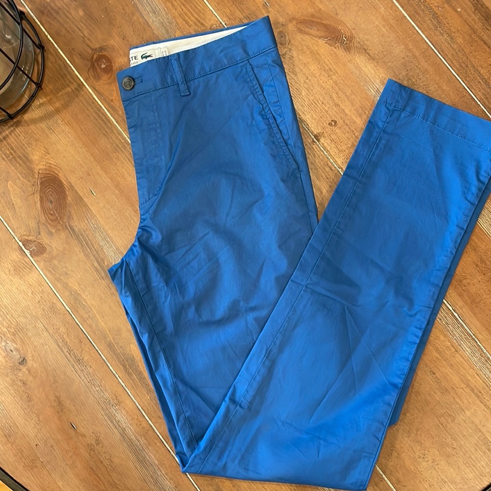 Lacoste mens pants 30”x34”, NWT, slim fit, blue